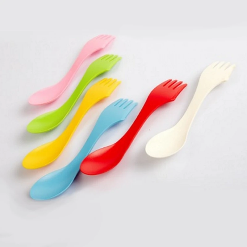6PCS 3-in-1 Camp Utensils Set - Heat Resistant Spoon Fork Knife Spork Combo for Camping Hiking Travel view 2
