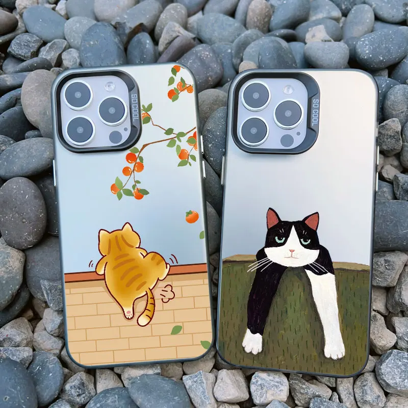 다양한 스타일의 고양이 휴대폰 케이스, 아이폰 15, 13, 12, 11, 14 프로 맥스, 13 미니, 14, 15 플러스, 충격 방지 매트 레이저 후면 커버, 쿨 펀다