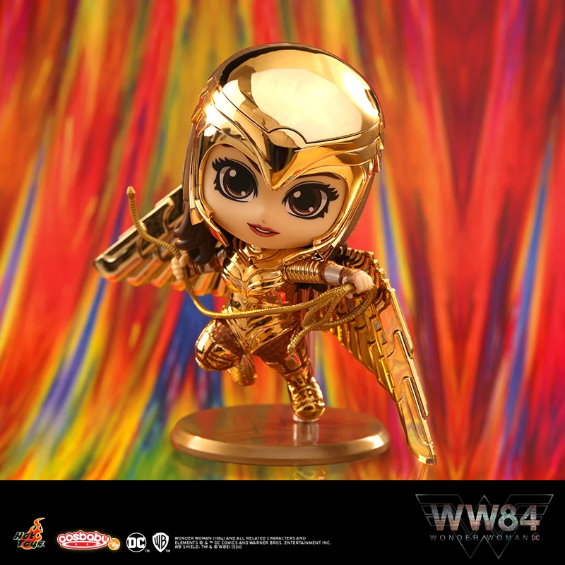 In Stock Original HotToys COSBABY Diana Prince COSB726-729 Flying Gold Armor Movie Character Model Collection Artwork Q Version