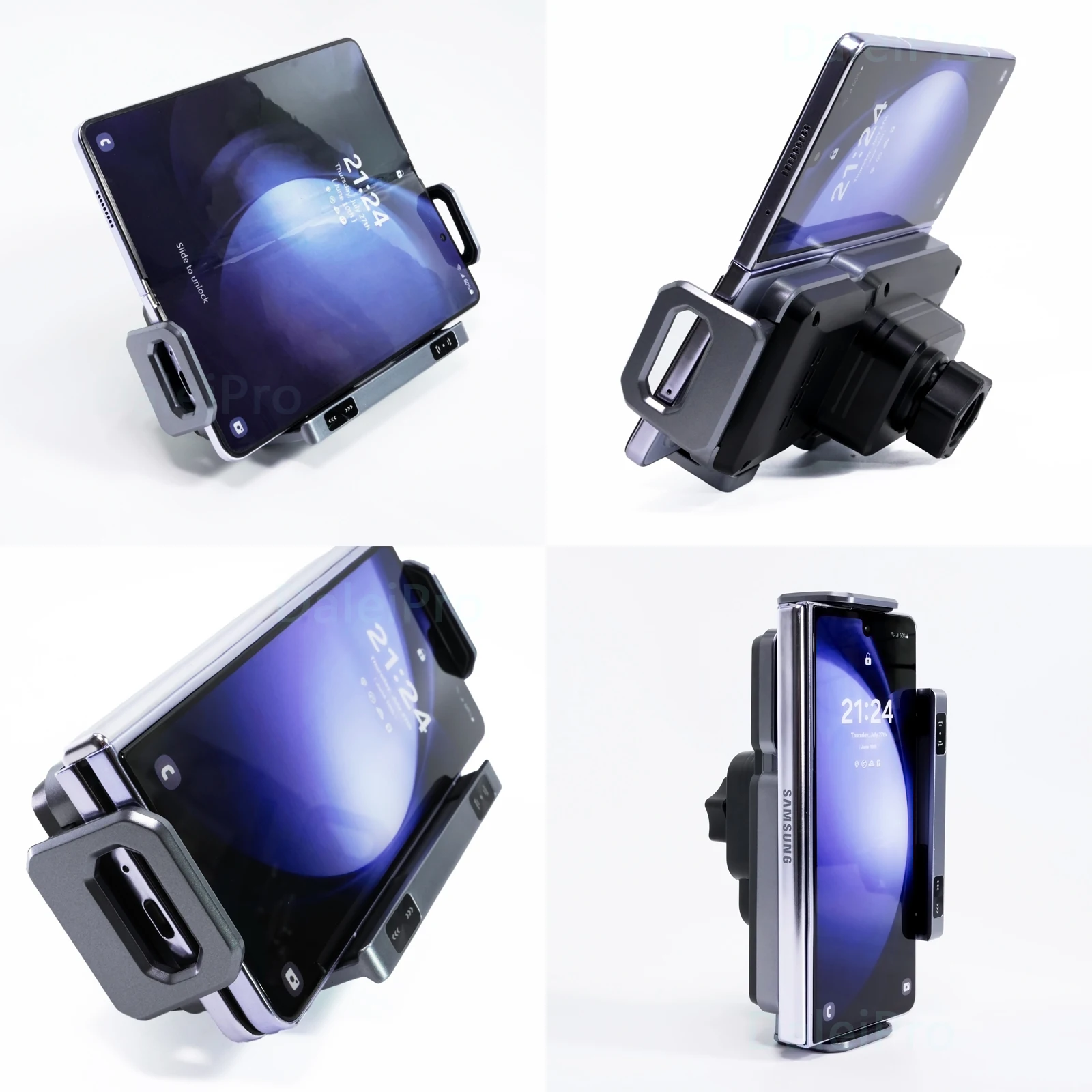 Dual Coil Faltbare Telefon Halter Auto Drahtlose Ladegerät Universal Auto Telefon Halterung Schnelle Lade Für Samsung iPhone Xiaomi Z Fold – Detail 4