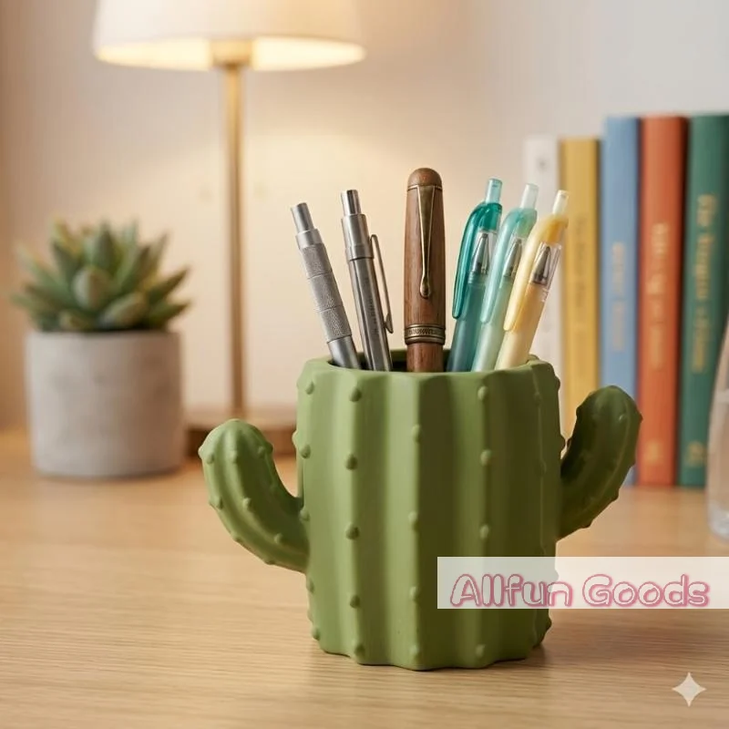 [TG835]1pc Creative Multifunctional Fashionable Cute Cactus Pen Holder For Students And Offices