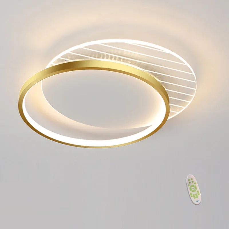 Ultra-Thin Led Ceiling Lamp Gold/Black  Surface Installation Living Room Bedroom Home Decoration Lighting D46*W46*H5cm