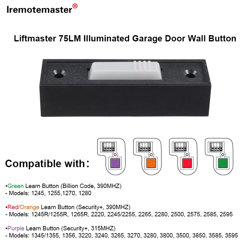 Compatible with Liftmaster 75LM Illuminated Garage Door Wall Button Garage Door Opener Wall Mount For 81lm 371lm 971LM