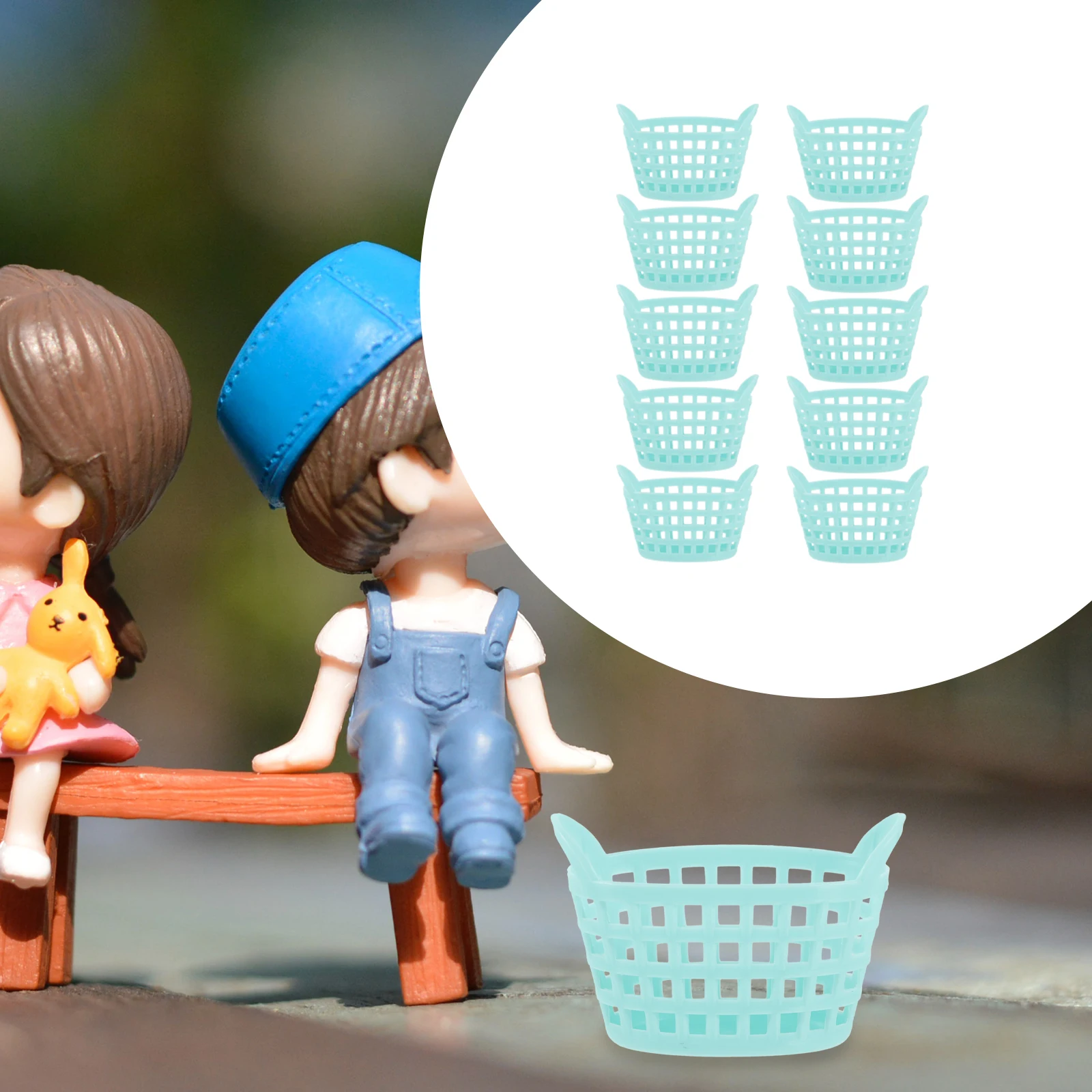 

10 Pcs Mini Playing Shopping Basket Handheld Grocery Plastic Little Baskets Child