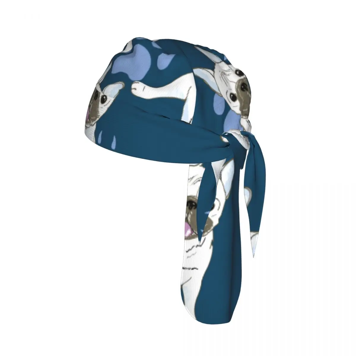 

Bicycle Headband Cap Bulldog And Footprint Illustration Cycling Headscarf Quick-dry Sun-Protective Hat Head Scarf