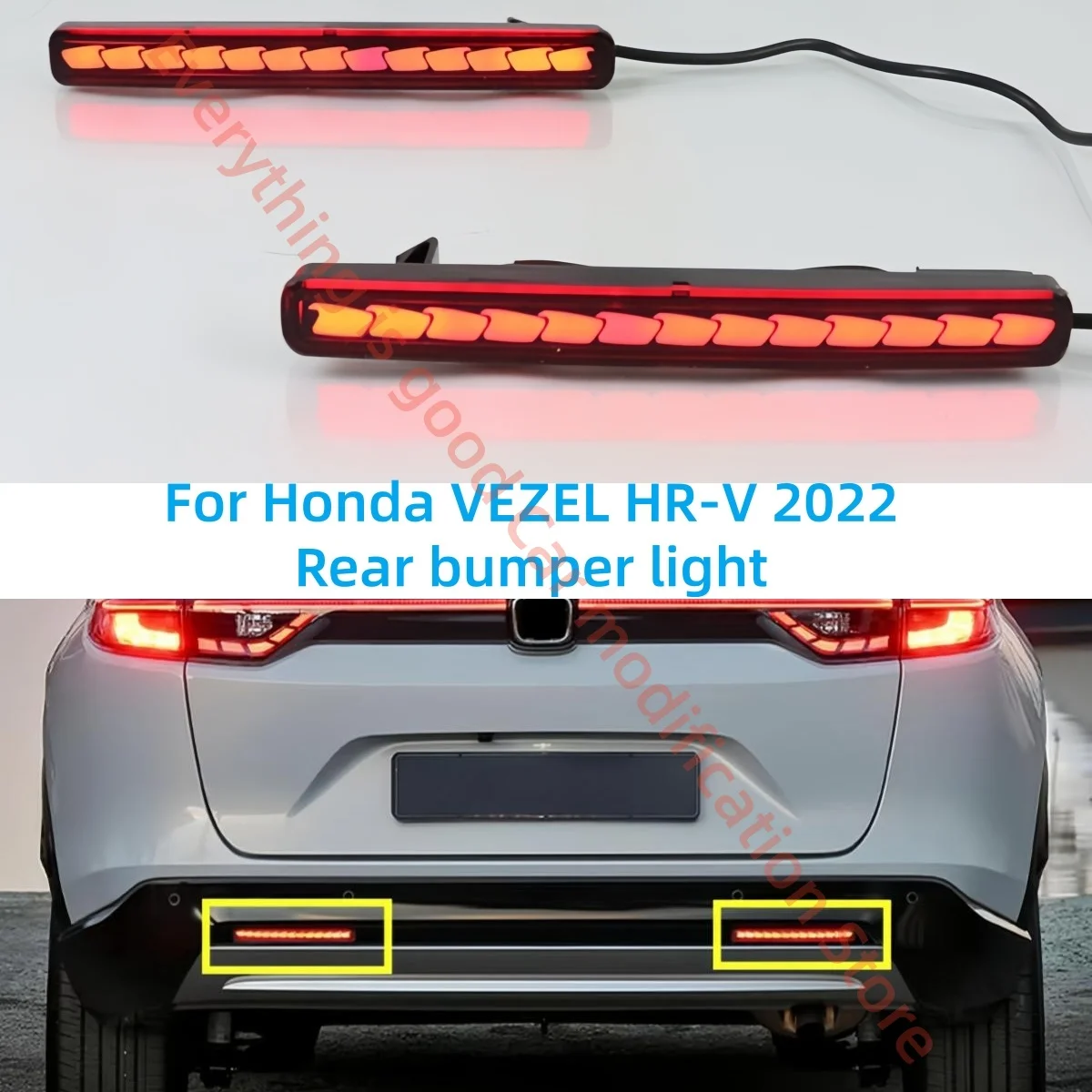 

For Honda VEZEL HR-V 2022 Rear bumper light Modification LED Turn signal Brake lights Driving light Three functions Low match