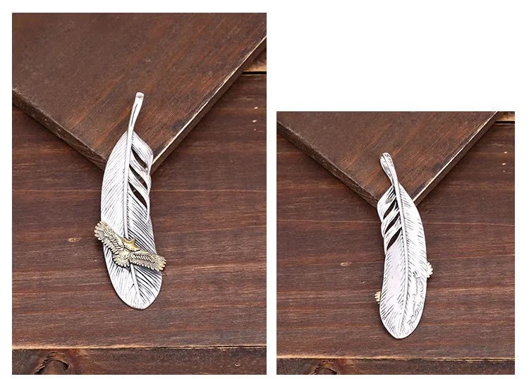 Feather Pendant Eagle Fashion Male Japanese Korean Personality Fashion Jewelry 925 Sterling Silver Couple Necklace Pendant