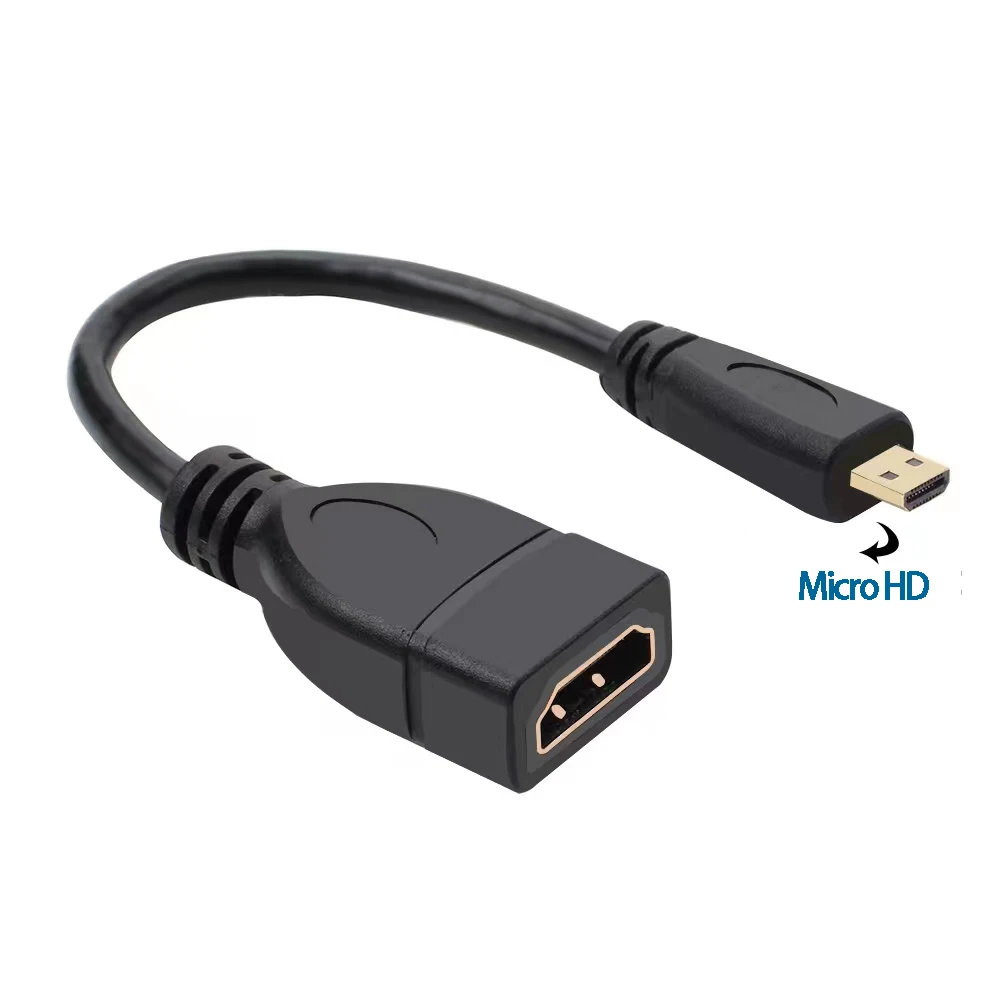 High Definition HD Mini Port To Standard HD 2.0/1.4 Micro HD To HD Adapter  Bend Adapter For Mobile, Tablet, Camera, TV Connecti
