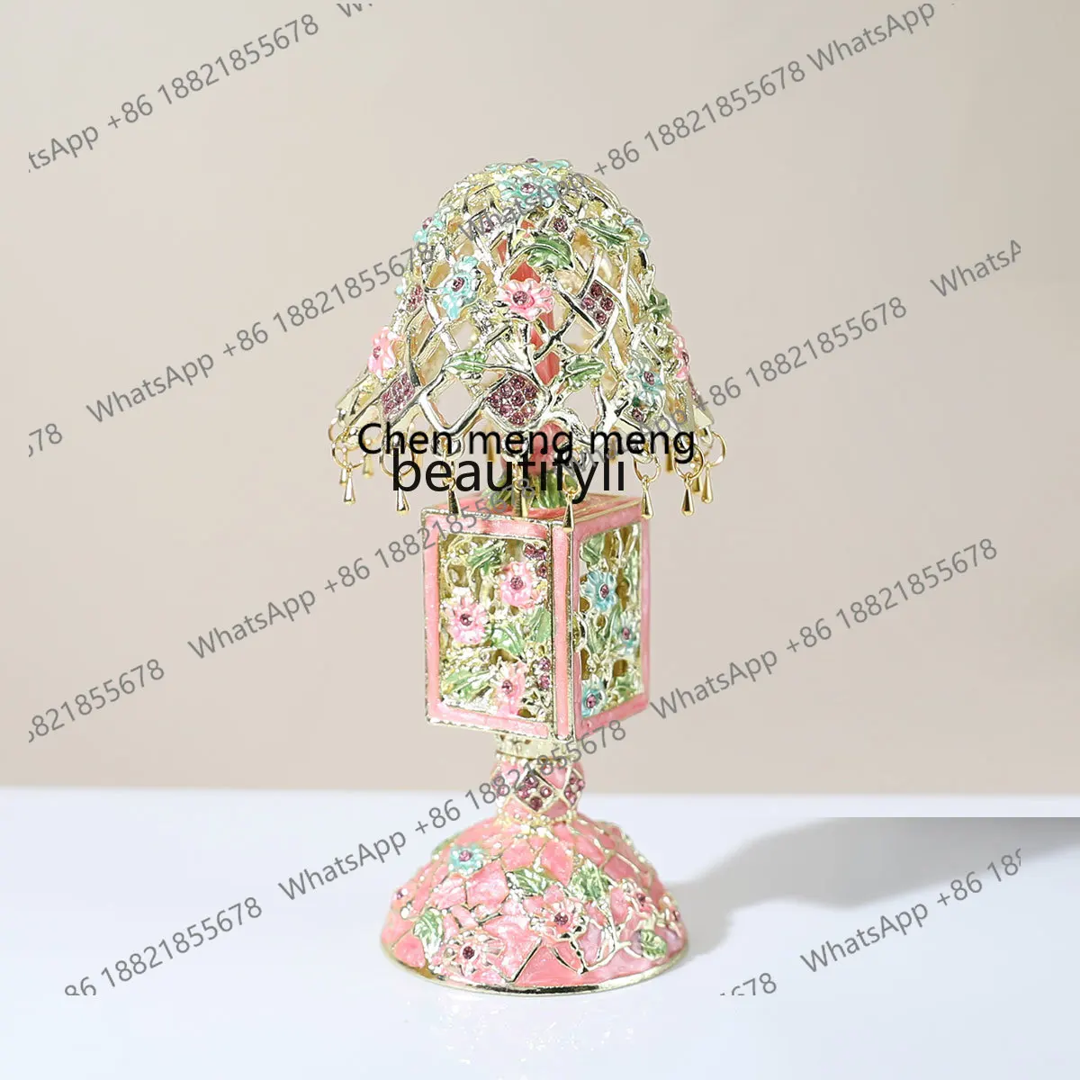 European alloy retro wind table lamp decorative box jewelry box home decoration