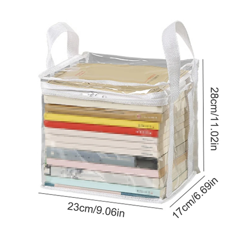 Scatola per libri pieghevole Dormitorio per studenti Aula Organizzatore di libri Scatola di immagazzinaggio per l'organizzazione di libri per la casa trasparente impermeabile