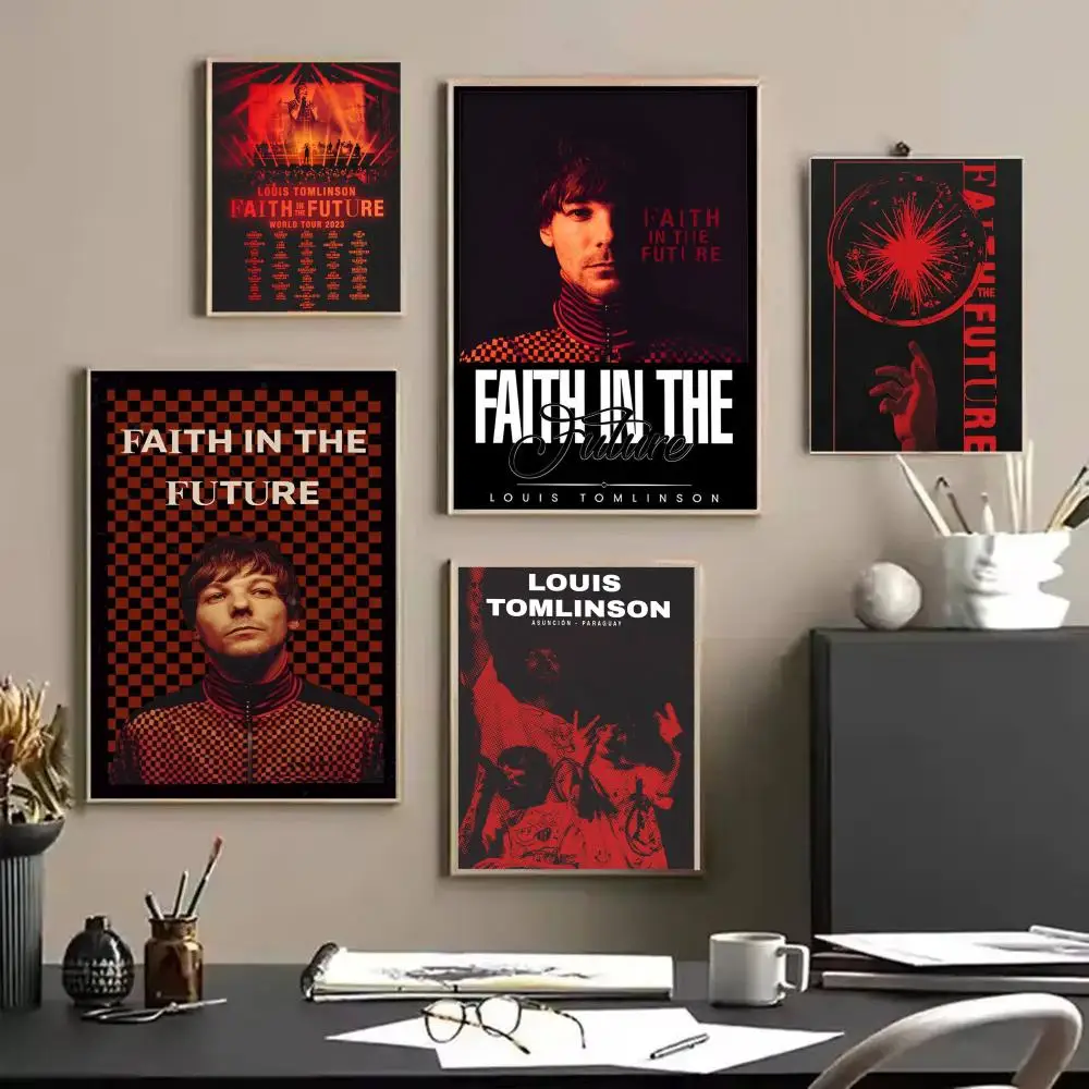 L-Louis Tomlinson Poster Stickers HD Waterproof Painting Wall Art for Bedroom Living Room Home Decor Decoration Gift