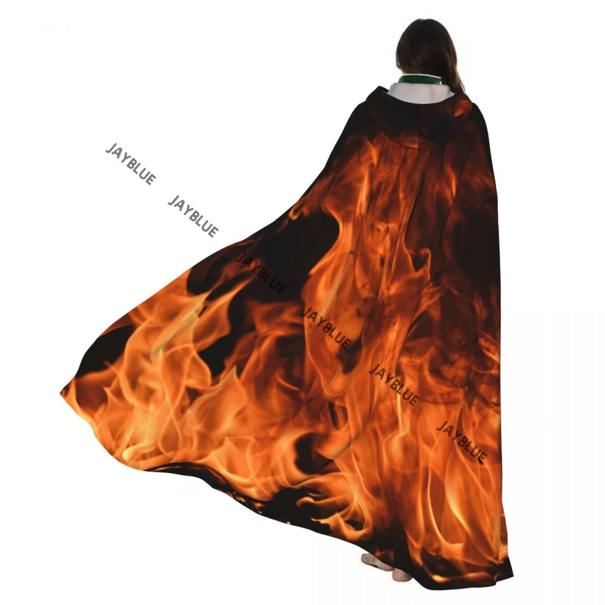 

Плащ для взрослых, накидка с капюшоном, огонь, пламя, средневековый костюм, ведьма, Викка, вампир, эльф, Пурим, карнавальная вечеринка