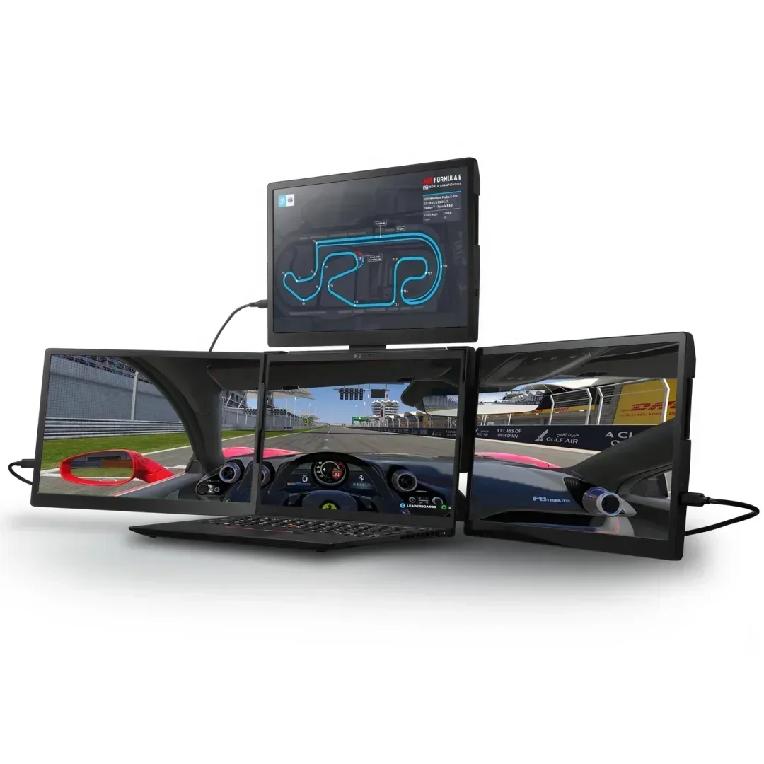 

Wholesale 13.3 inch 2 IPS Full View Portable Monitors Foldable Tri-screen Extended Laptop Screen