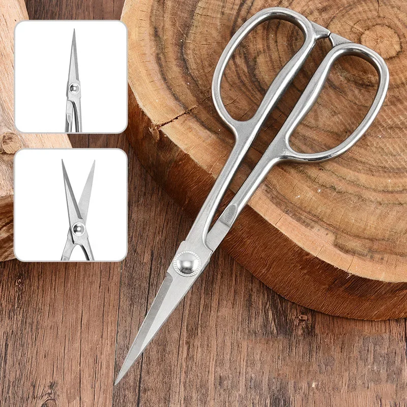 All Steel 210mm Bonsai Tool Pruning Shear Long Handle Scissors Pinch-Proof Grip Protect Hands Design