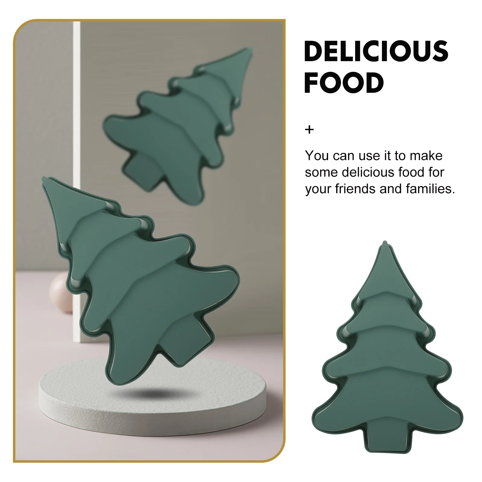 Silicone Mold Christmas Decorations Home Cake Party DIY Baking Oven Candy Silica Gel Non-stick Molds Bakery Tree Shaped