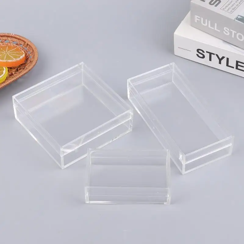 NEW Thickened Rectangular Acrylic Storage Box High Transparency Food Gift Packaging Plant Landscaping Transparent Box