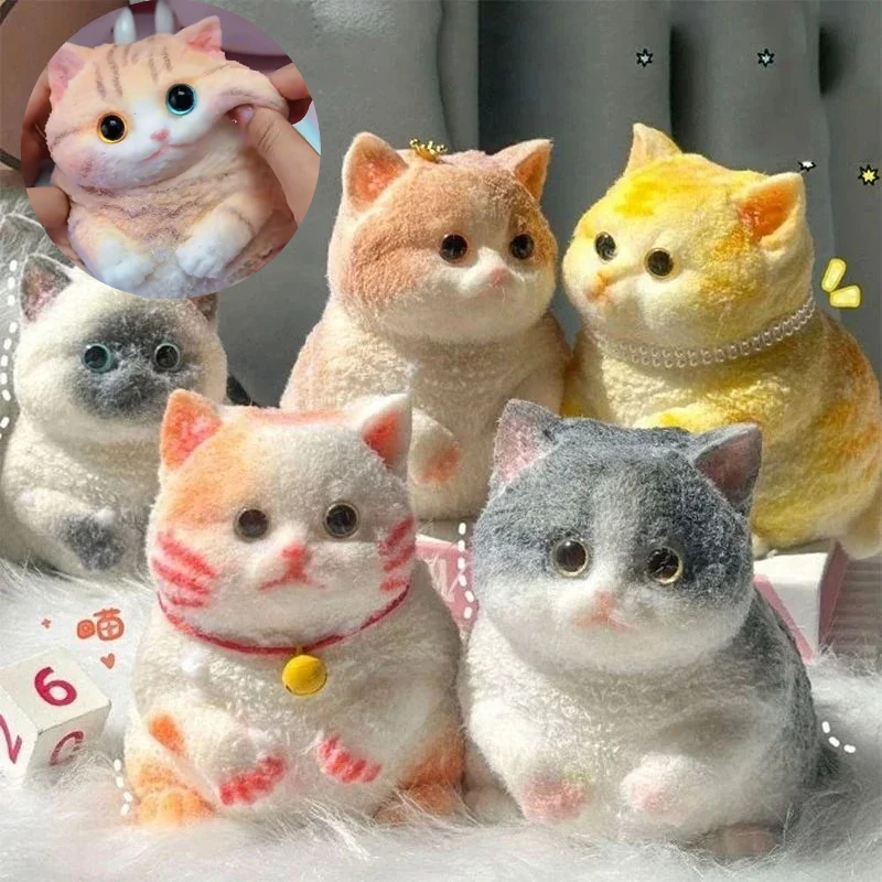 Brinquedo Squishy de Gato Fofo, Ultra Macio, Antiestresse, Brinquedo Sensorial Kawaii para Alívio da Ansiedade Infantil e Decoração de Mesa