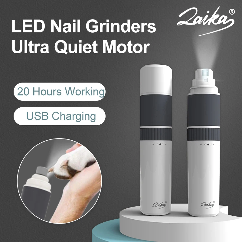 

LAIKA Dog Nail Grinders USB Charging LED Cat Nails Clippers Low Noise Dogs Grooming Trimmer for Pets Claws Nail Cutter Tools