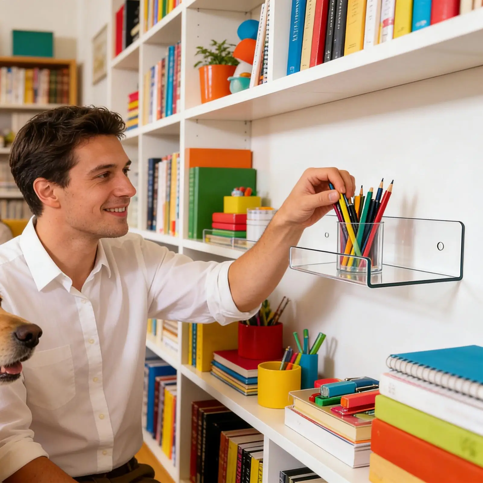 

Акриловые плавающие полки для стены, прозрачная полка для хранения, настенная книжная полка для квартиры, офиса, гостиной, кухни, спальни