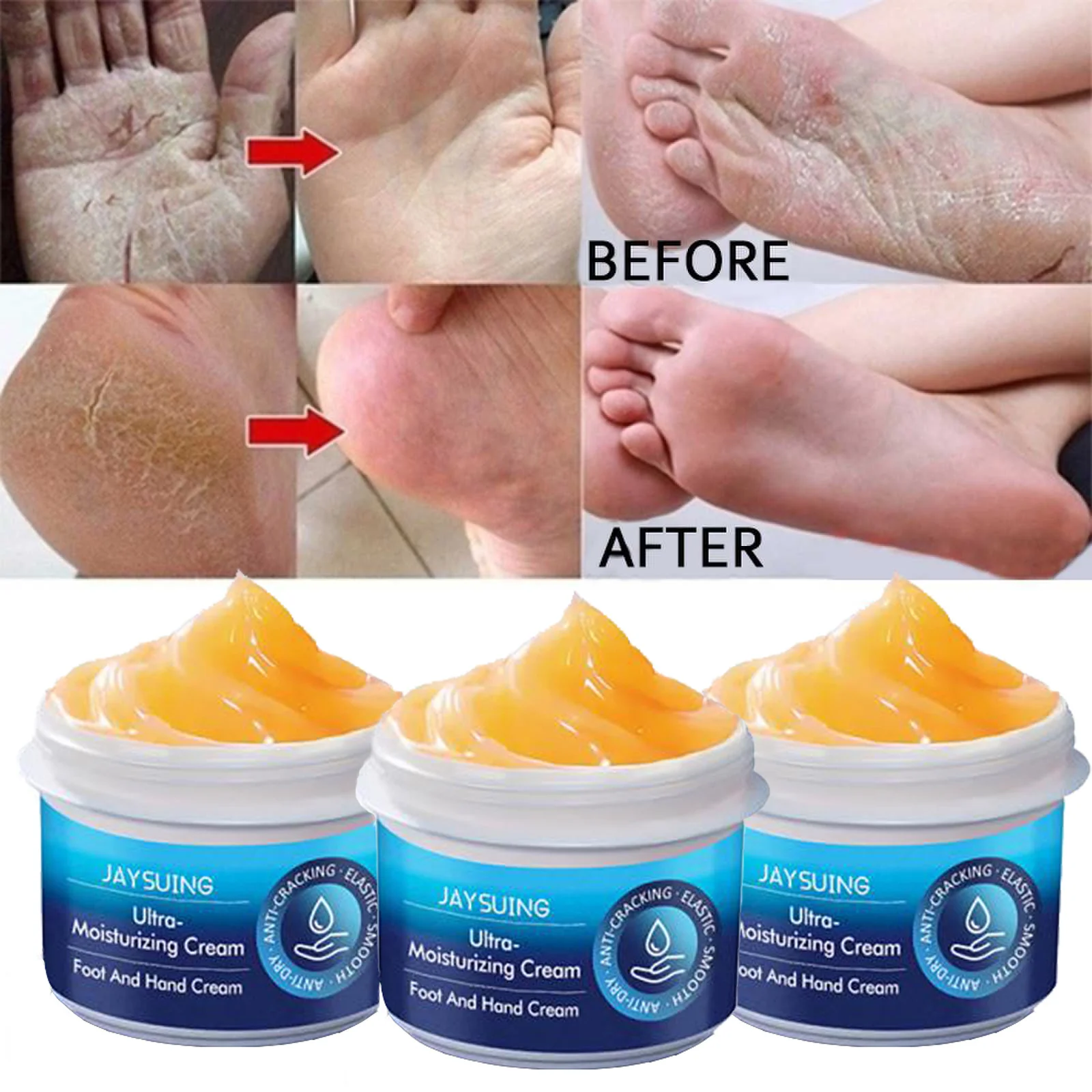 Anti Crack Hand Foot Cream Salto Anti-Secagem Reparação Rachada Máscara de Pés Removedor de Clareamento Hidratante Pele Morta, Produtos para Cuidados com os Pés