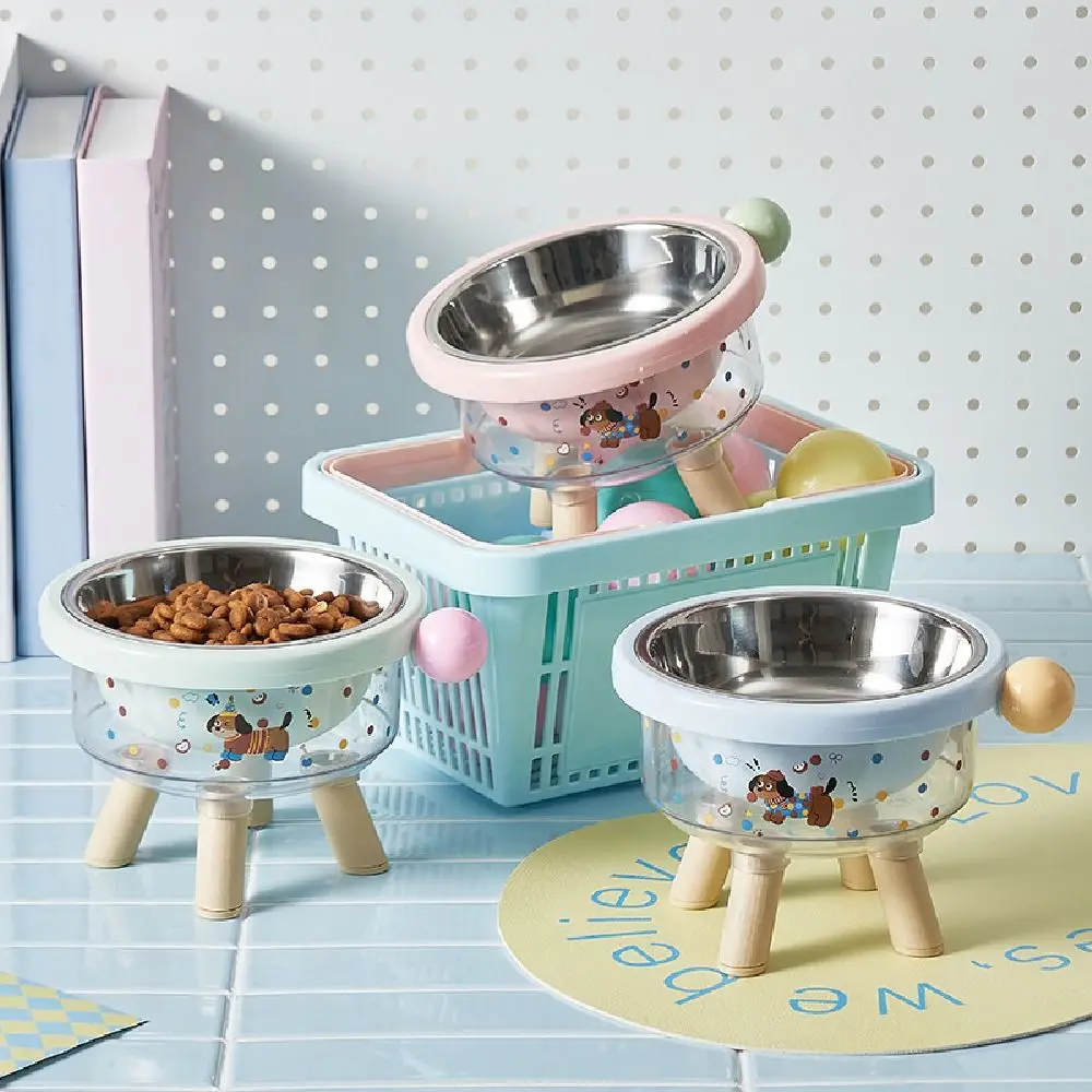 

Anti Slip Pet High Footed Bowl Anti Vomiting Detachable Cat Food Water Bowl Cartoon Protect Cervical Vertebra