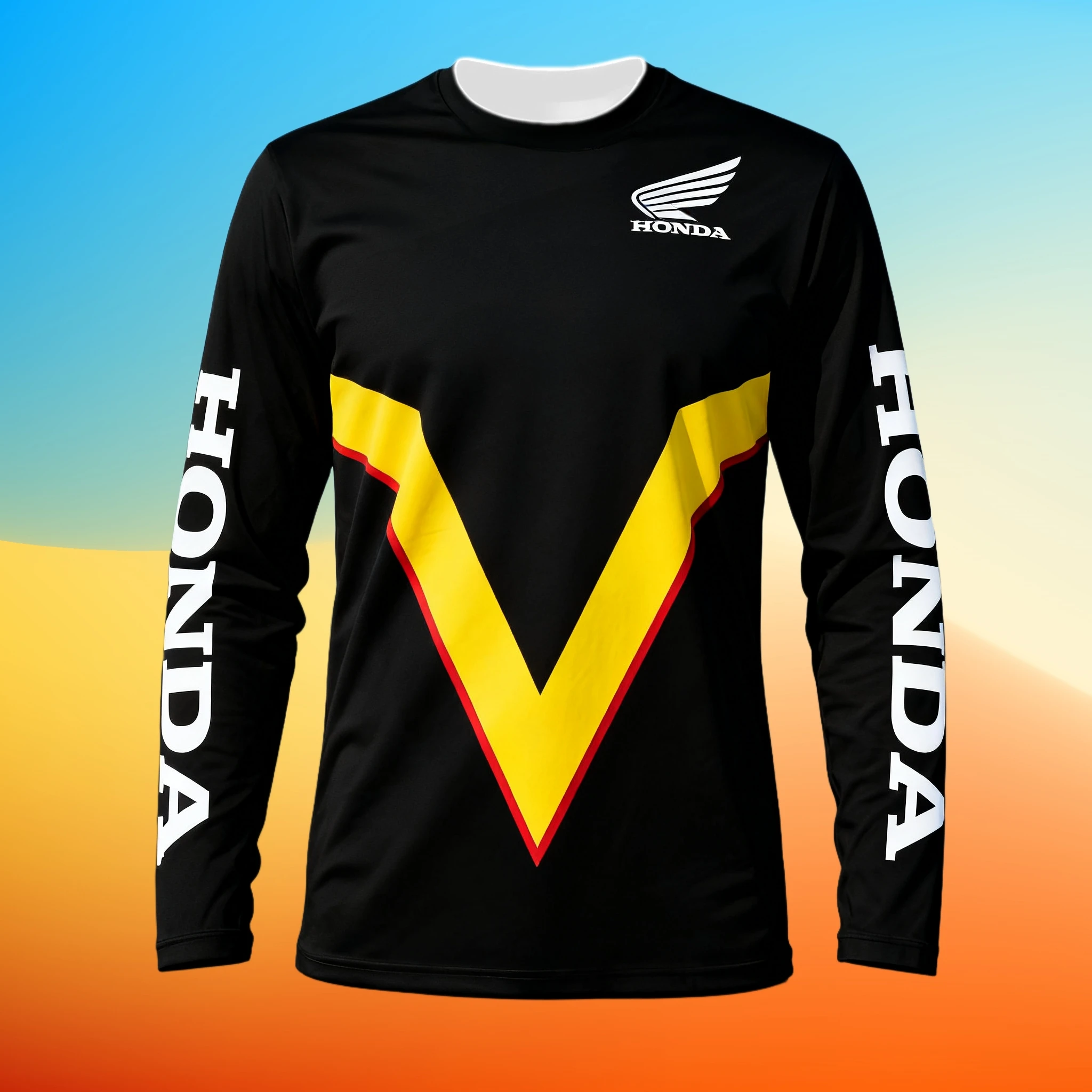 

Высокопроизводительная футболка для мотокросса с длинными рукавами Honda, быстросохнущая дышащая экипировка для внедорожников и майки для горных велосипедистов