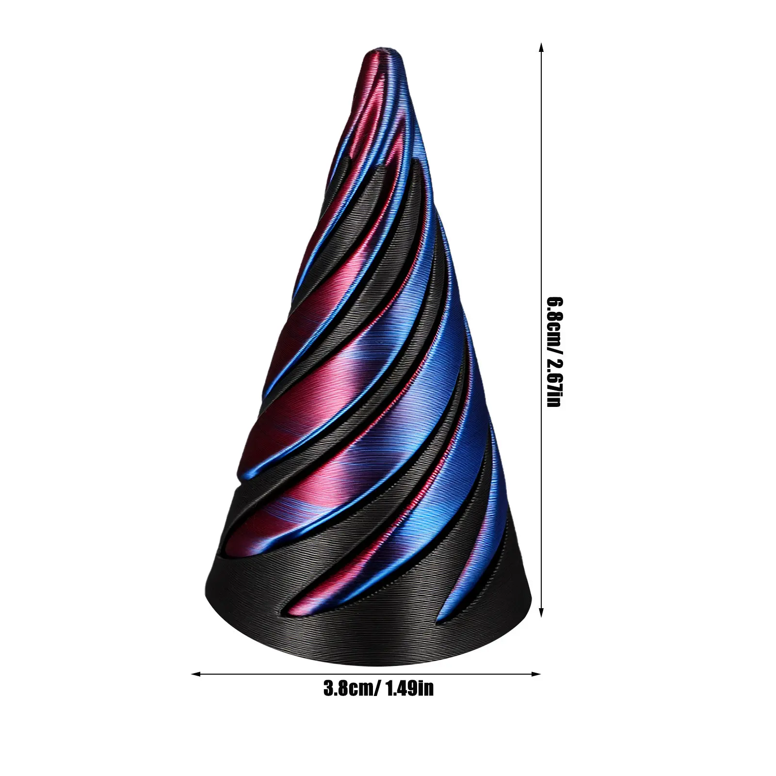 5Pcs Spiral Cone Fidget 3D Printed Impossible Pyramid Passthrough Sensory Desk Decoration Office Brain Teaser Stress Relief