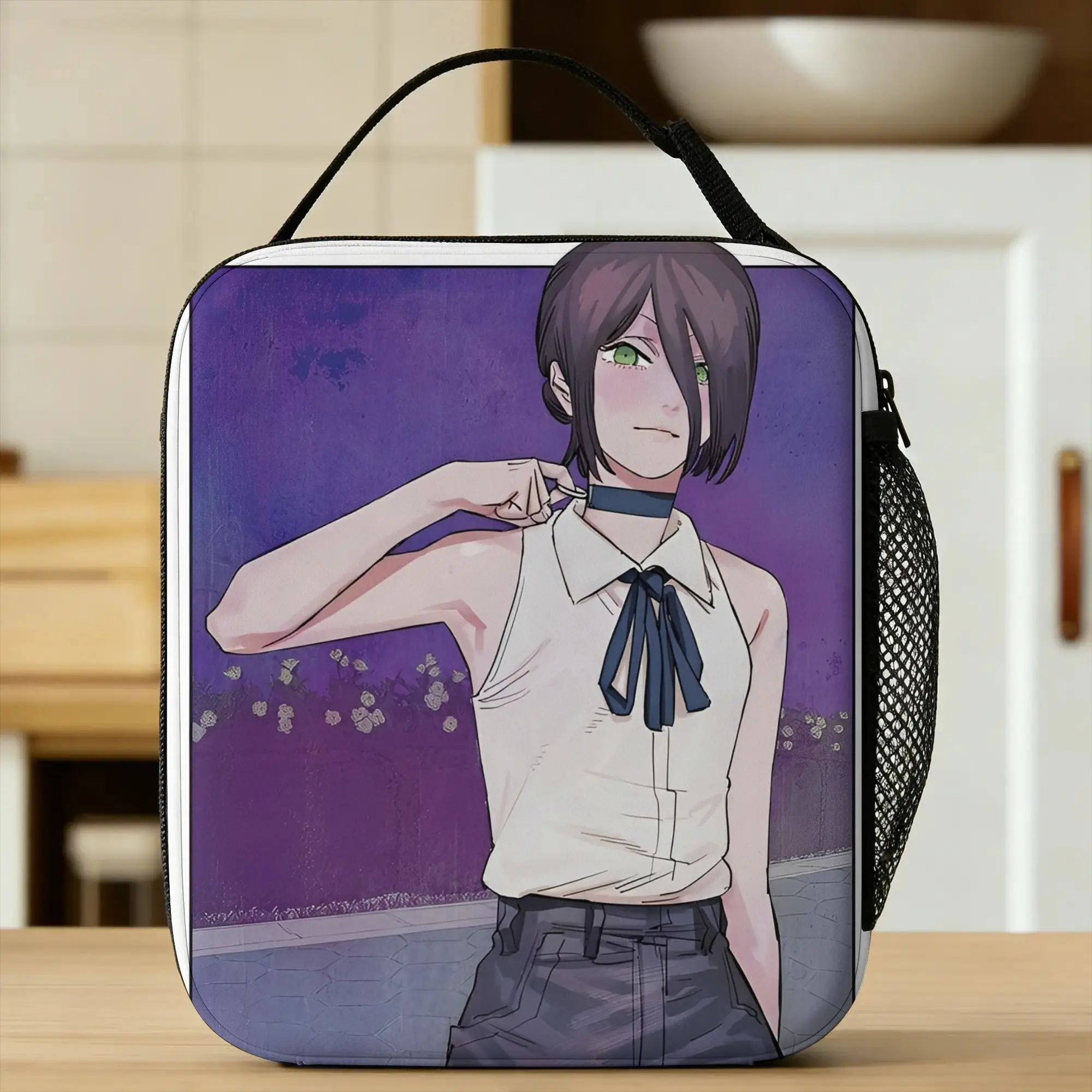 C-Chainsaws Man Reze Insulated Lunch Bags Thermal Bag Reusable,Lunch Container Anime Manga Leakproof Tote Lunch Box Food Handbag