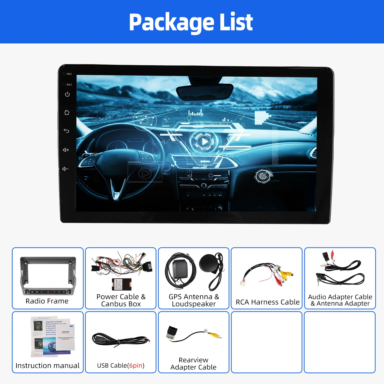 9 "أندرويد 15 Carplay 4 + 64G سيارة نظام تحديد المواقع راديو ستيريو لشروليه كامارو 2010-2015 واي فاي رئيس وحدة بلوتوث شاشة تعمل باللمس + DVR وكاميرا