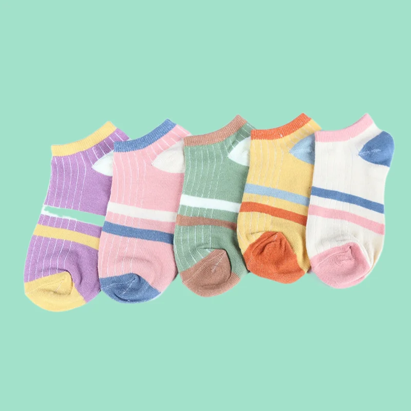 

5/10 Pairs Women's High Quality Thin Socks Deodorant Sweat Wicking Moisture Absorption Color Matching All-match Short Socks