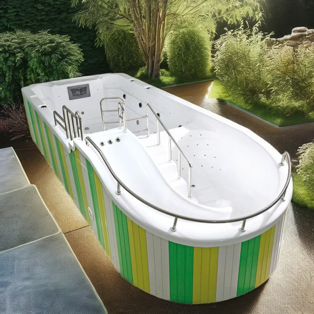 Outdoor Garden Swim Spa Fiberglass Pool with Custom Kids BG-899 Model Logo Cover