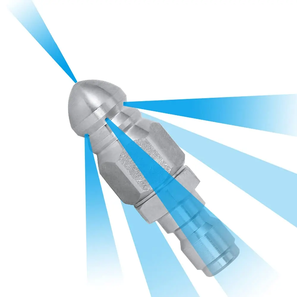 Polegada de Pressão Arruela Dreno Esgoto Limpeza Tubulação Jetter Spray Plug Rápida Mangueira Drenagem Bico Volta Resistência ao Desgaste Aço Inoxidável 1