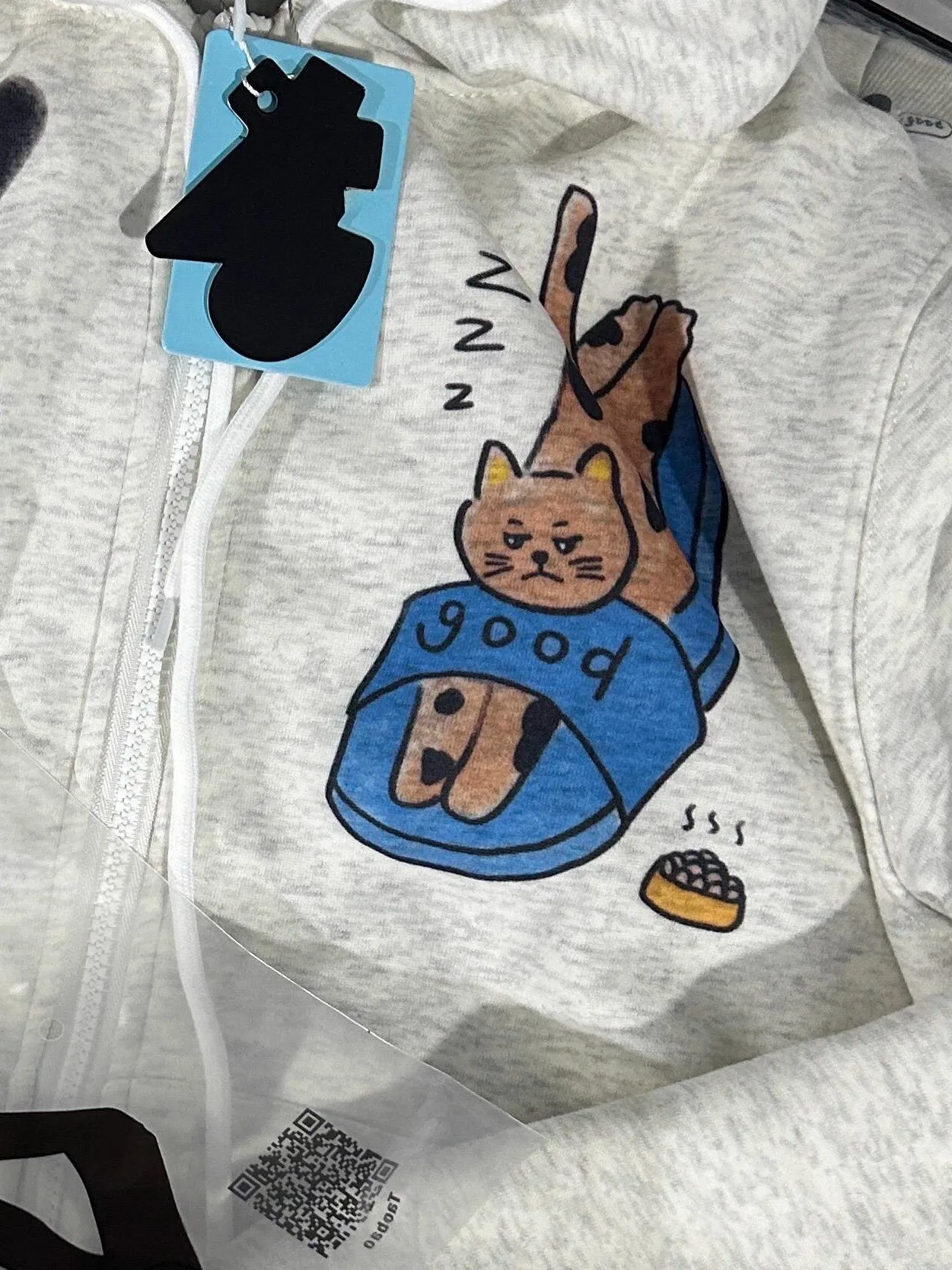 

Retro American Cute Cartoon Print Hoodie Women's Loose Design Fce Long Sve Cardigan Outerwear Autumn Winter Faion