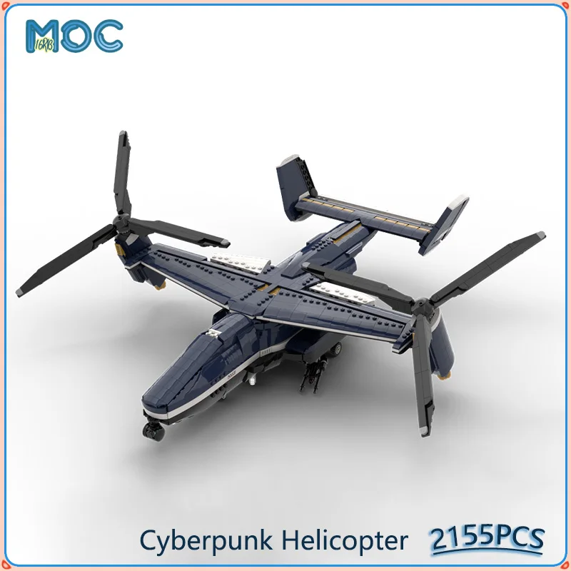 

Cyberpunk Helicopter Model MOC Building Blocks DIY Assemble Bricks Collection Display Creative Educational Toys Gifts 2155PCS