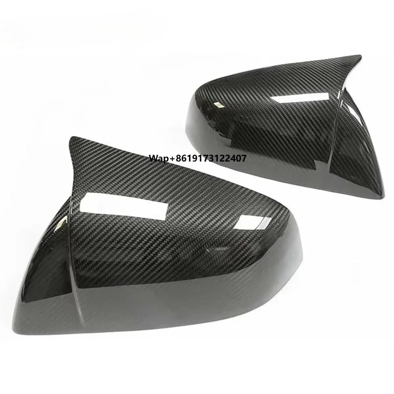 

High quality real Dry carbon fiber modified rearview mirror horn reverse mirror cover sticker suitable for Model X