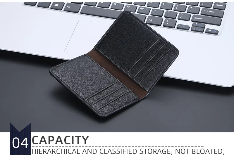 Baellerry Slim Compact Luxury Brand Wallet Men Soft Leather Credit Card Holders Wallet for Men Small ID Card Case Cardholder
