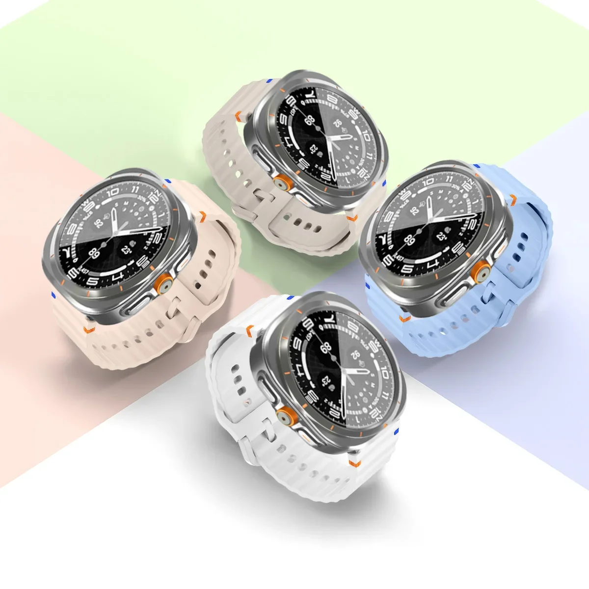 Case+Strap for Samsung Galaxy Watch 7 6 40mm 44mm Silicone Band Tempered Glass Film Protective Case Upgrade Galaxy 7 Ultra 47mm