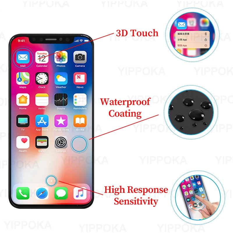 For iPhone X XR XS Max Display Screen For iPhone 11 12 13 Pro Max 13 Mini LCD Display 14 PLUS 15 Touch Screen Digitizer Assembly