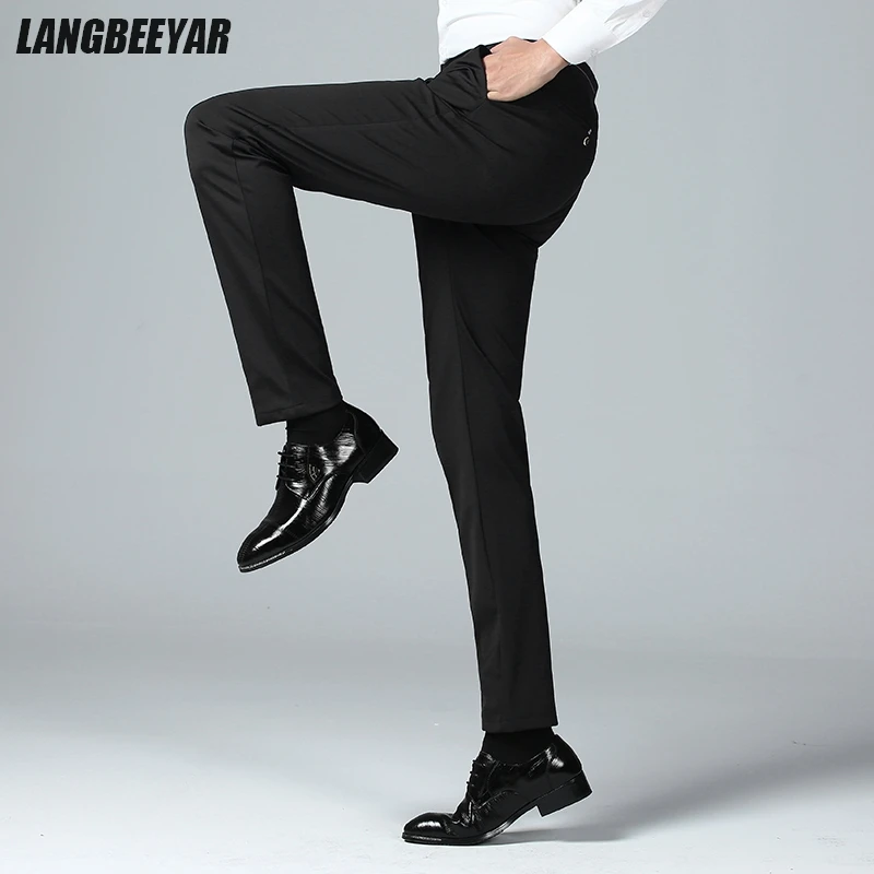 

Толстые осенне-зимние бархатные брюки премиум-класса против морщин, легкий в уходе, модные брендовые мужские классические брюки, деловые повседневные длинные брюки
