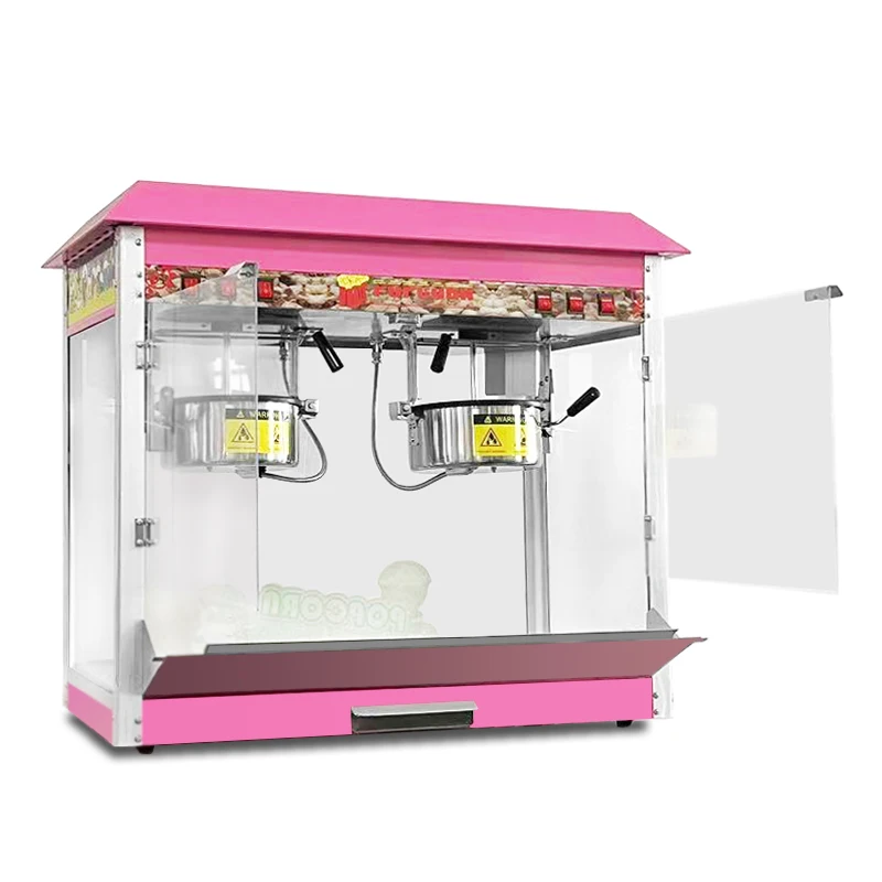 Commercial Automatic double head Popcorn Maker Popcorn Machine  electric popcorn machine puffing snack equipment 110v/220V