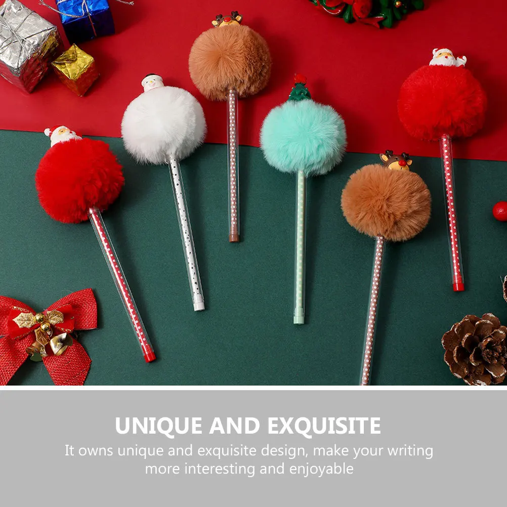 4 قطعة عيد الميلاد بوم بوم جل اللوحة أقلام الكتابة للمعلمين الطلاب القرطاسية مكتب اللوازم المدرسية تسجيل الأقلام #5
