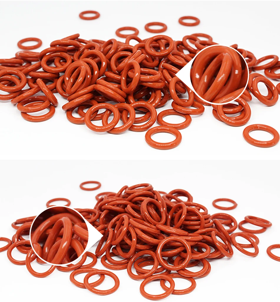 O-ring thickness 1.5/2/3.1mm  silicone red sealing temperature resistant gasket rubber ring complete in specifications1