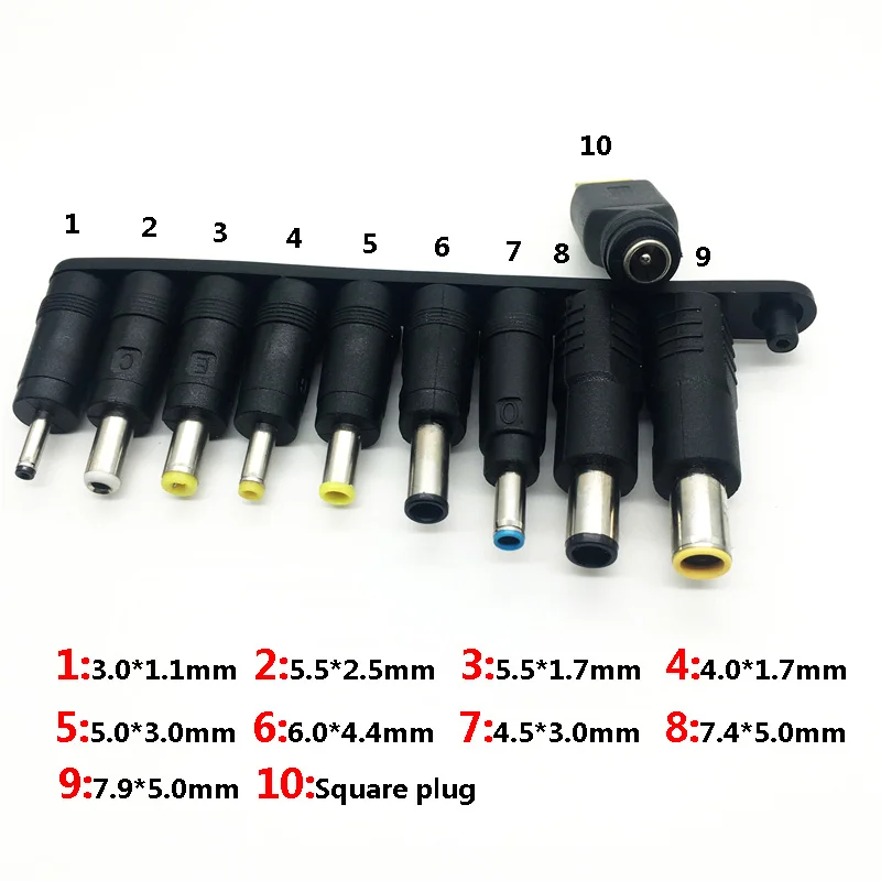 Universal 5.5x2.1mm DC Female To Male AC Power Plug Supply Adapter Tips Connector Kits for Thinkpad Laptop Jack Sets DC Cable