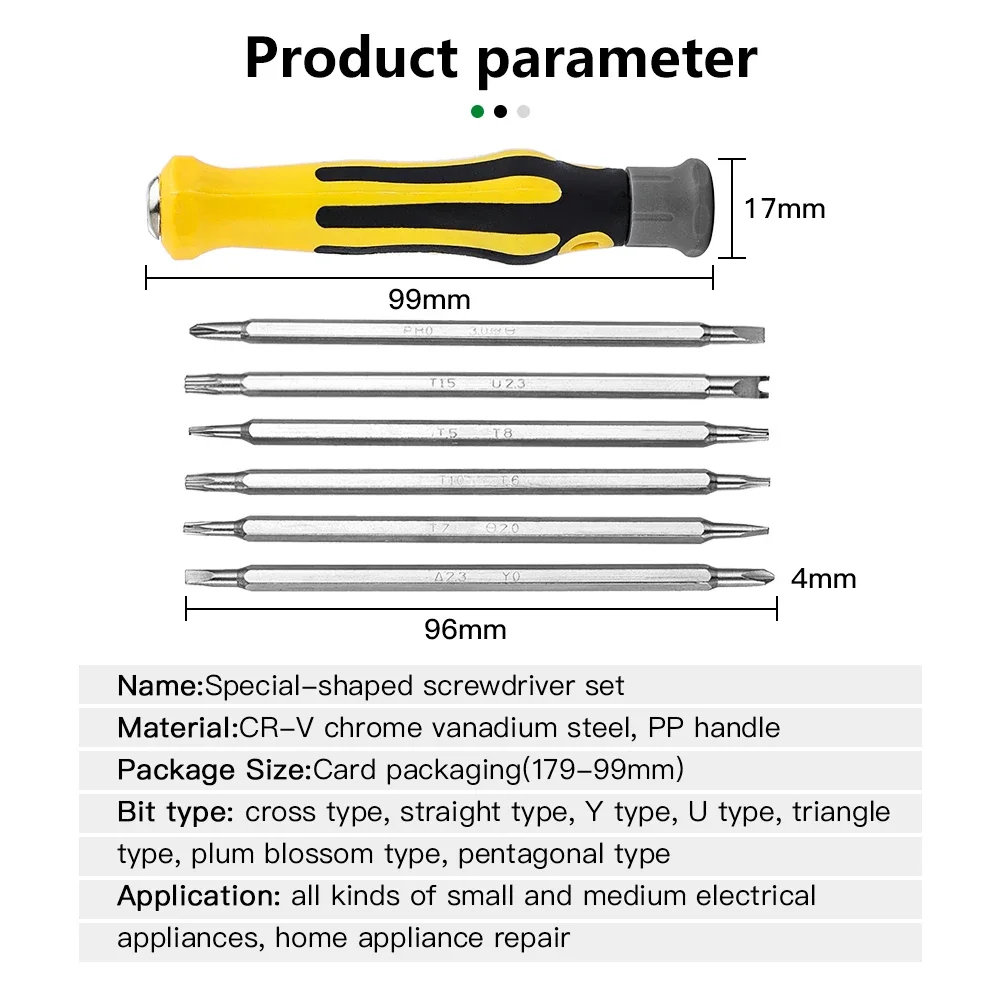 12 in 1 screwdriver set, precision insulated manual tool, tamper proof magnetic screwdriver head, hexagonal Torx screwdriver