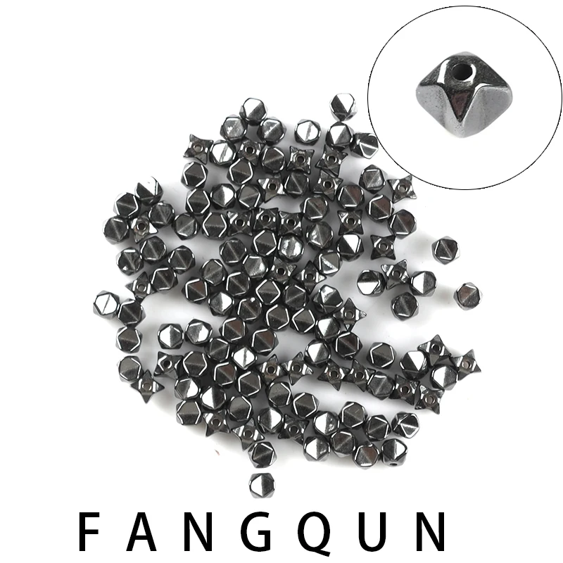 Natural Stone 3*4mm Black Hematite Beads Rhombus Hollow Out Strand Beads For Diy Necklace Bracelet Jewelry Making Accessories