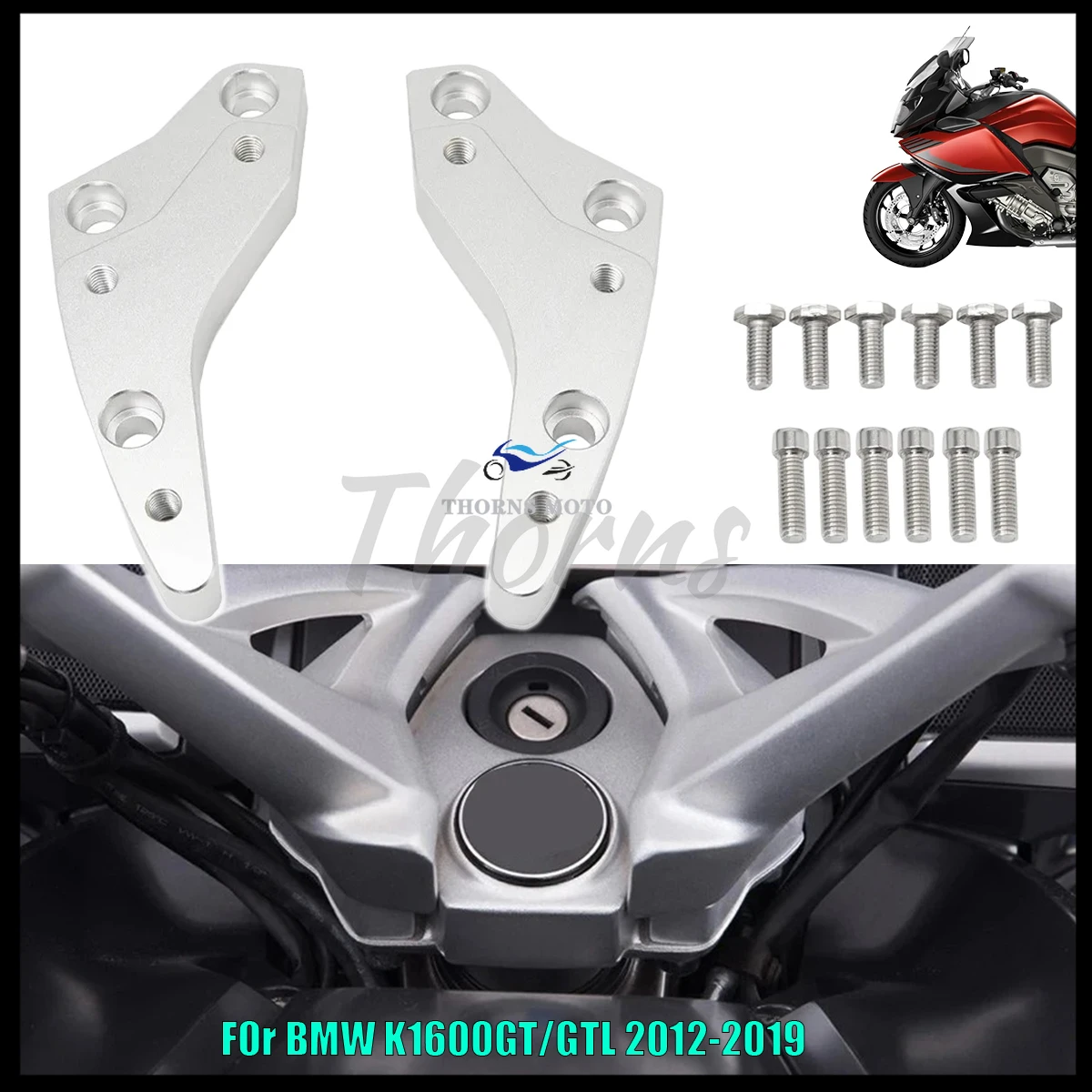 Motorcycle Aluminum Alloy Handlebar Risers 18mm Height up Adapters For BMW K1600GT K1600GTL K1600 K 1600 GT L 1600GT GTL 12-2019
