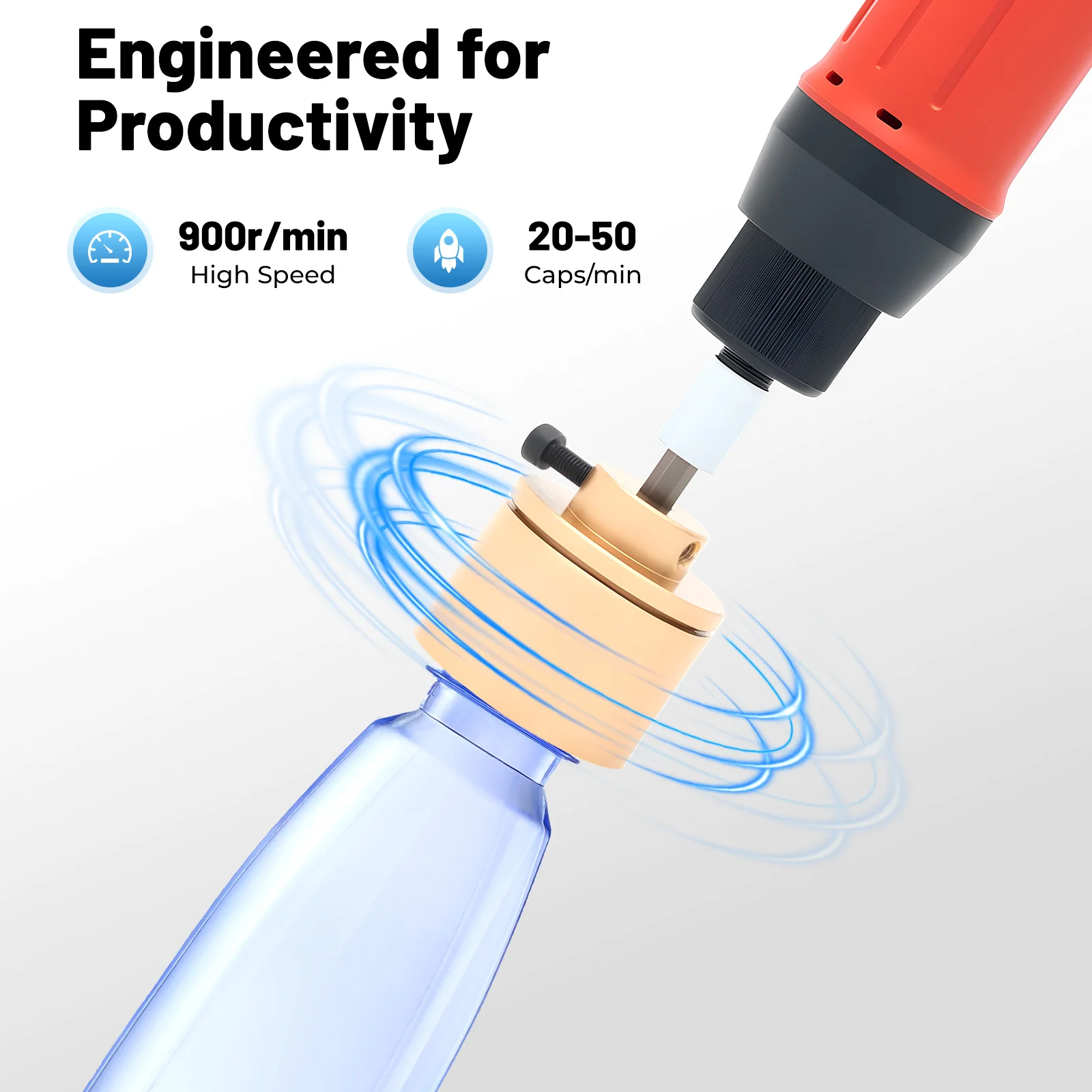 Electric Bottle Capping Machine Handheld Food Bottle Capper Bottle Screwing Sealing Machine for 10-30mm Round Plastic Cap