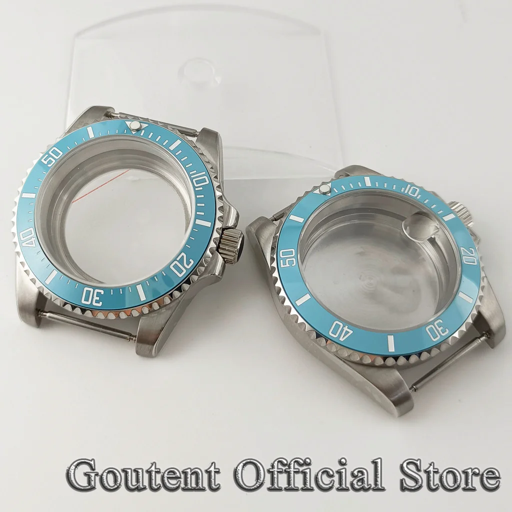 

Goutent 40mm Sapphire Glass Watch Case WithTiffany Blue Ceramic Bezel Fit NH35 NH36 Miyota8215 821A ETA2836 2824 PT5000 Movement