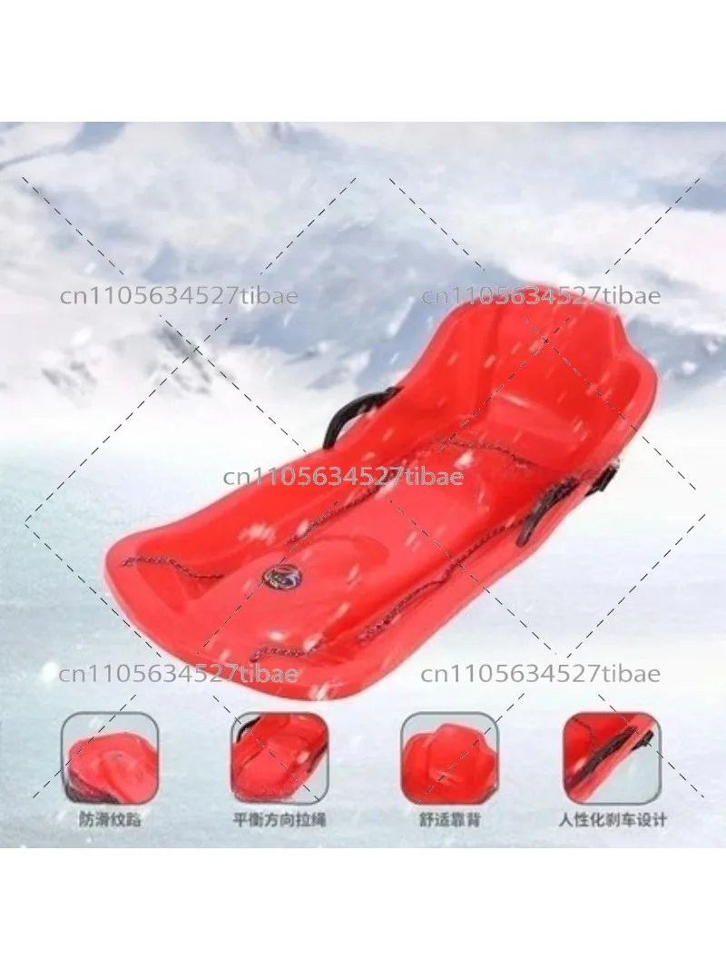 Thickened Snowboard Adult Children High Backrest Kids Sleigh Board Grass Slices