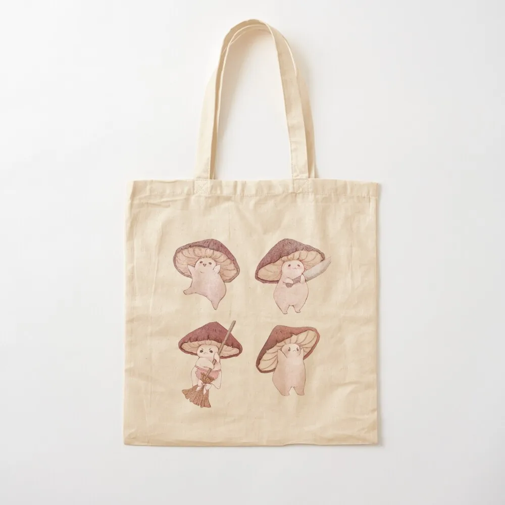 

Four Different Mushroom Moods Tote Bag Women's bag Handbags Canvas Tote Bag